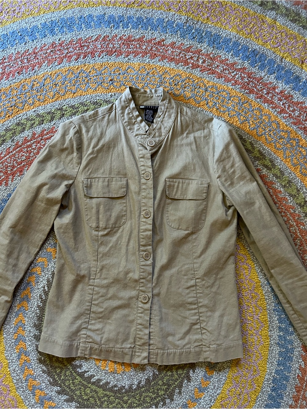 Carole Little Women's Khaki Button-Front Utility Jacket